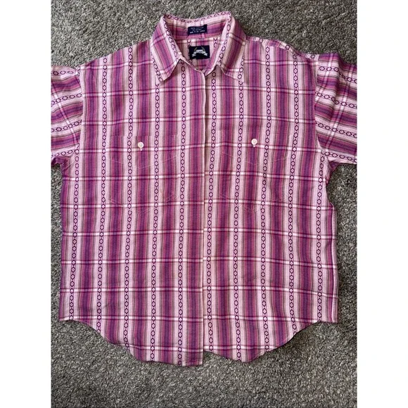 Lee Women's Size M Shirt Pink Button-Down - Picture 6 of 6